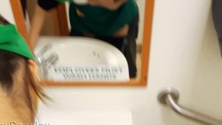 She takes a break at work to fuck a customer